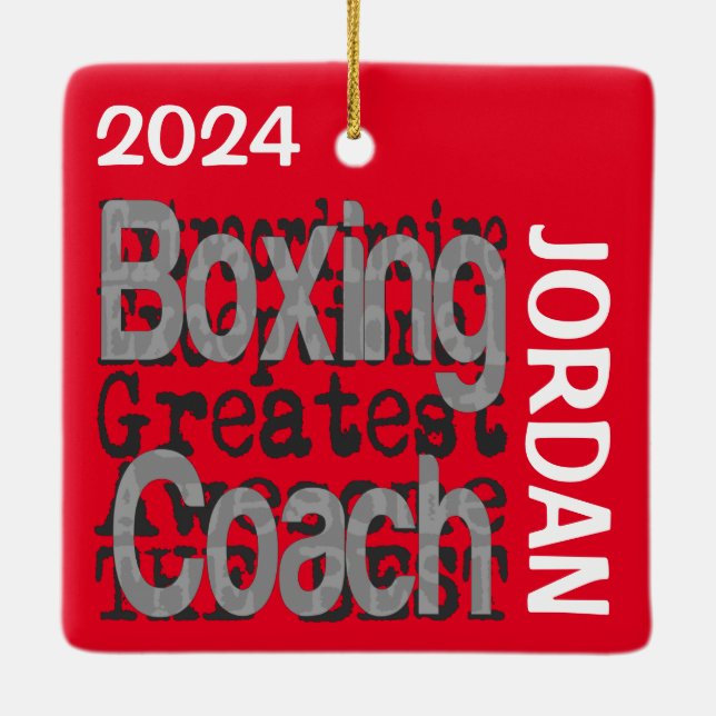 Ornement En Céramique Boxe Coach Extraordinaire PERSONNALISÉ (Dos)