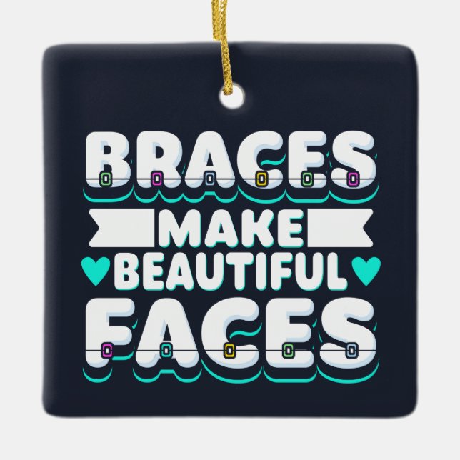 Ornement En Céramique Braces Font De Beaux Visages Dentaire (Devant)