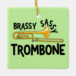 Ornement En Céramique Brassy Sassy Trombone