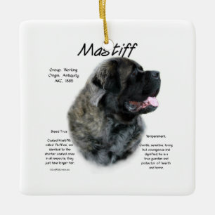 Ornement En Céramique Brindle Fluffy Mastiff Historique