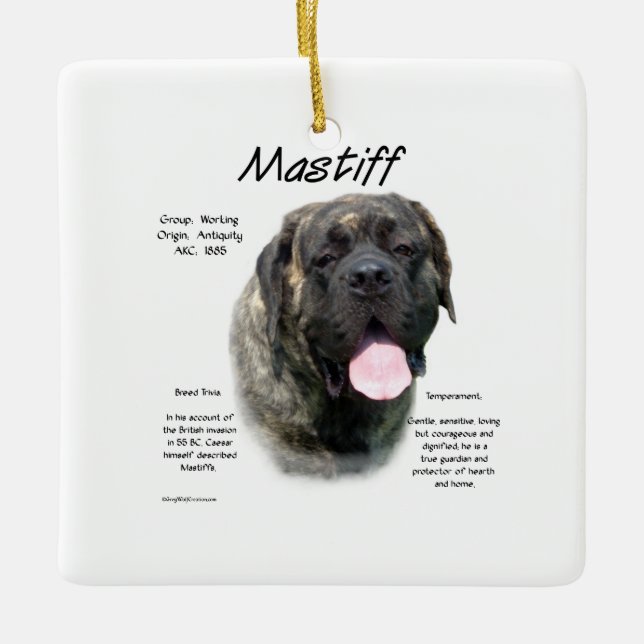 Ornement En Céramique Brindle Mastiff (Devant)