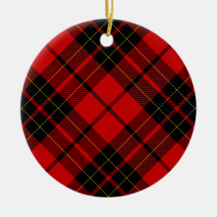 Ornement En Céramique Brodie tartan rouge noir plaid