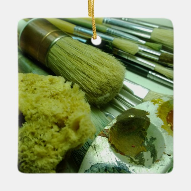 Ornement En Céramique Brosses et peinture (Devant)