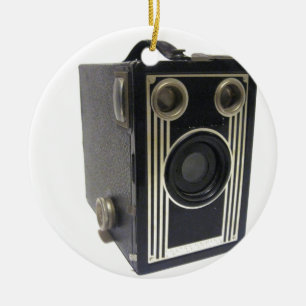 Ornement En Céramique Brownie Antique Caméra