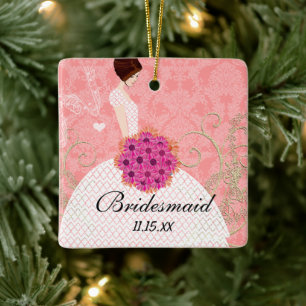Ornement En Céramique Brunette Birdesmaid Cadeaux Vous Choisissez Les Co