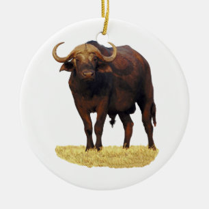 Ornement En Céramique Buffalo d'eau africain