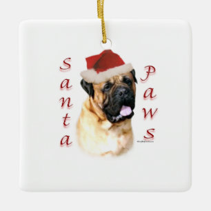 Ornement En Céramique Bullmastiff Père Noël Paws