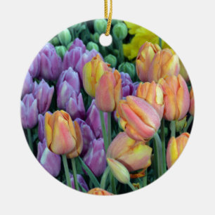 Ornement En Céramique Bunch de tulipes colorées