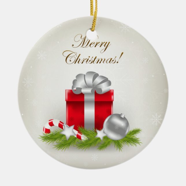 Ornement En Céramique Cadeau de Noël (Devant)