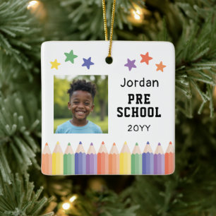Ornement En Céramique Cadeau de photo d'école personnalisé pour enfants
