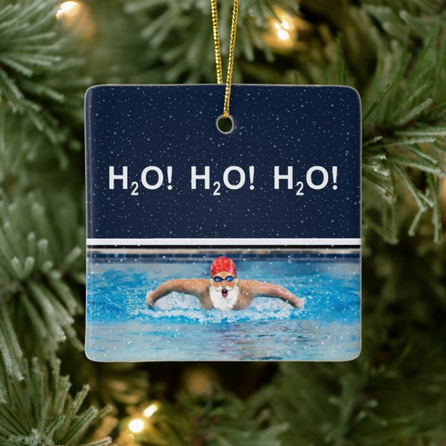 Ornement En Céramique Cadeau de vacances de natation (Arbre)