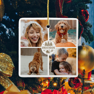 Ornement En Céramique Cadeau Famille photo Noël Cute