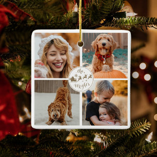 Ornement En Céramique Cadeau Famille photo Noël Cute