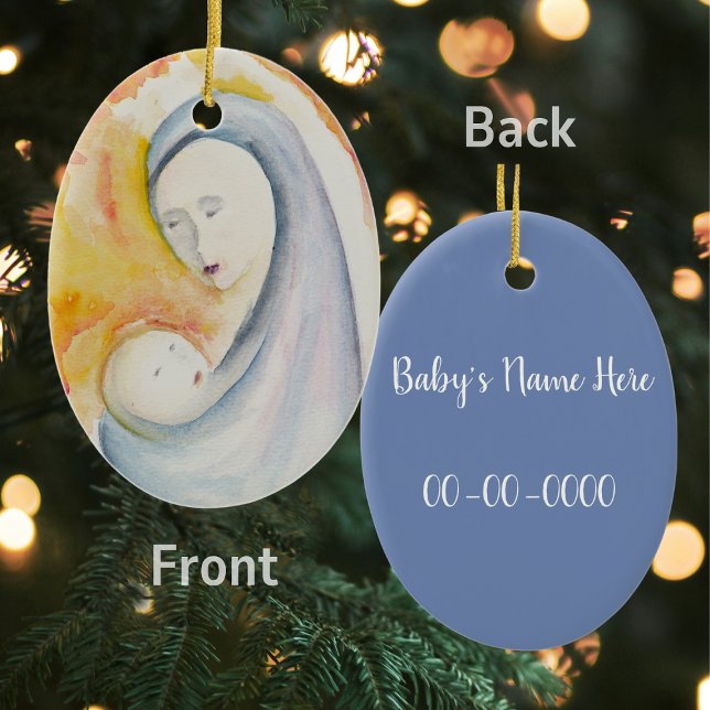 Ornement En Céramique Cadeau nouveau-né Madonna et l'enfant (Créateur téléchargé)
