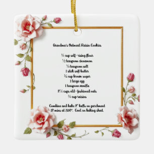 Ornement En Céramique Cadeau personnalisé Grandma's Oateat Raisin Cookie