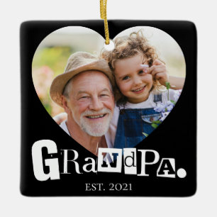 Ornement En Céramique Cadeau Photo de Papy pour Grand-Père