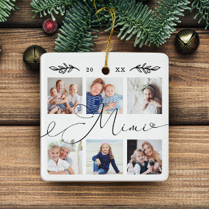 Ornement En Céramique Cadeau pour Mimi   Collage photo pour petits enfan