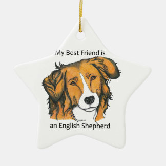 Ornement En Céramique Cadeaux anglais de berger - sable