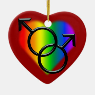 Ornement En Céramique Cadeaux d'amour d'arc-en-ciel personnalisés par