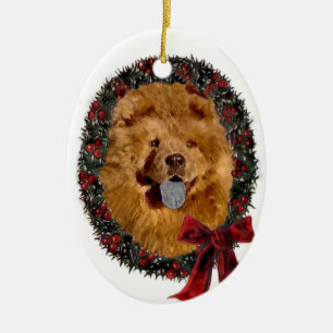 Ornement En Céramique Cadeaux de Noël Chow Chow