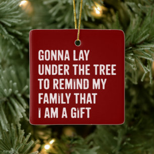Ornement En Céramique Cadeaux de Noël drôles sous l'arbre