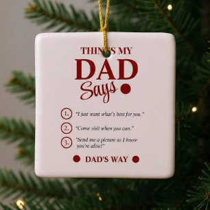Ornement En Céramique Cadeaux personnalisés pour papa Noël Choses que mo