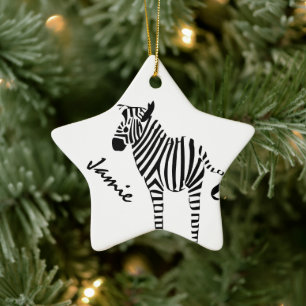 Ornement En Céramique Cadeaux Zebra Lovers