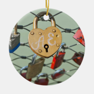 Ornement En Céramique Cadenas d'amour