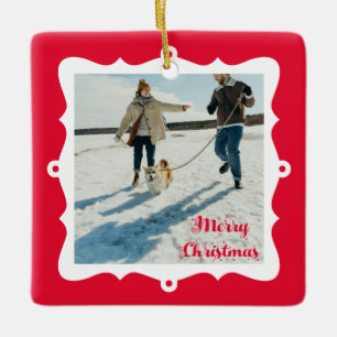 Ornement En Céramique Cadre de photo Noël Mignon 2