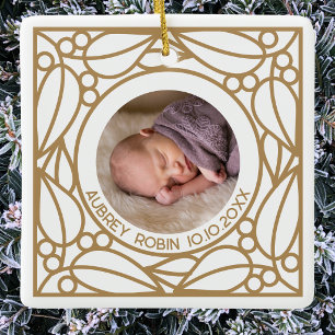 Ornement En Céramique Cadre photo personnalisé pour le premier Noël mode