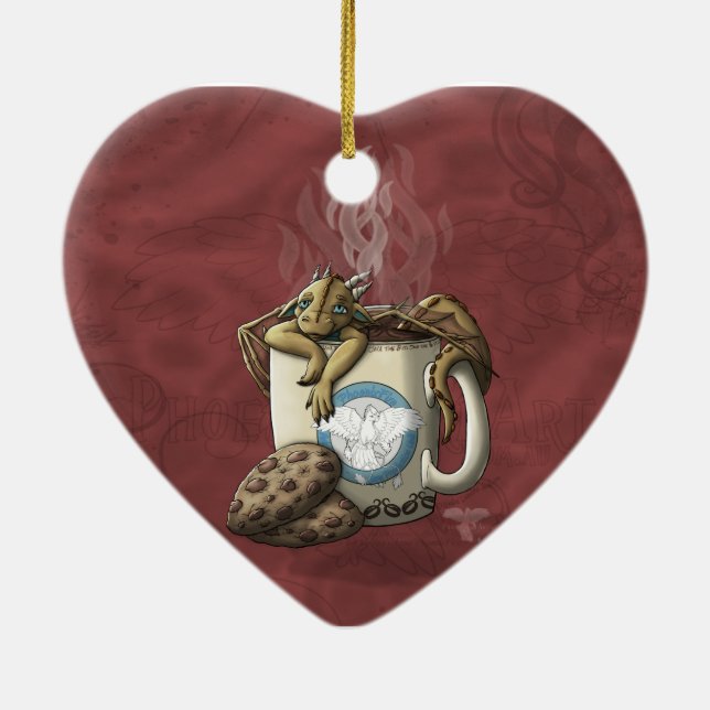 Ornement En Céramique [Café de dragon de tasse de thé] (Dos)