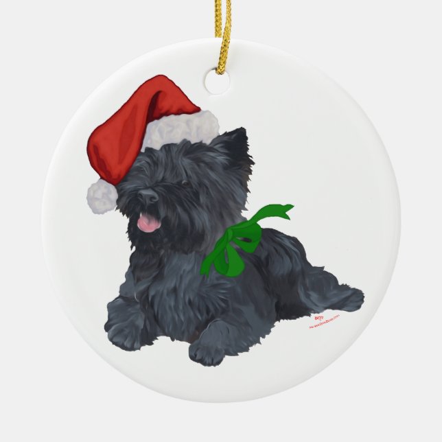 Ornement En Céramique Cairn Terrier Christmas (Devant)