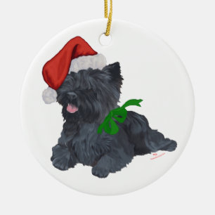 Ornement En Céramique Cairn Terrier Noël