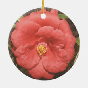 Ornement En Céramique Camélia de l'Alabama (rouge)