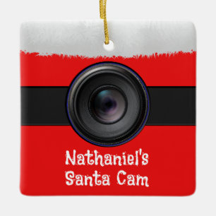 Ornement En Céramique Caméra Père Noël de nouveauté personnalisée
