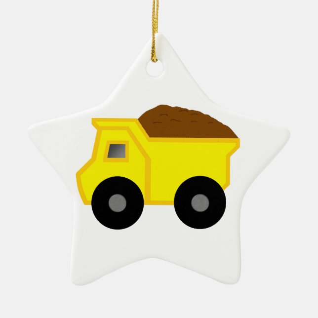 Ornement En Céramique Camion à benne basculante jaune (Devant)