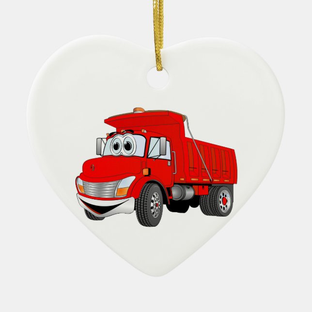 Ornement En Céramique Camion de vidange 2 essieux Carton rouge (Devant)