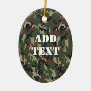 Ornement En Céramique Camouflage Woodland Motif militaire