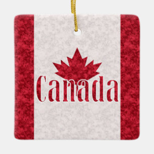 Ornement En Céramique Canada, flag shower