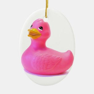 Ornement En Céramique Canard en caoutchouc rose