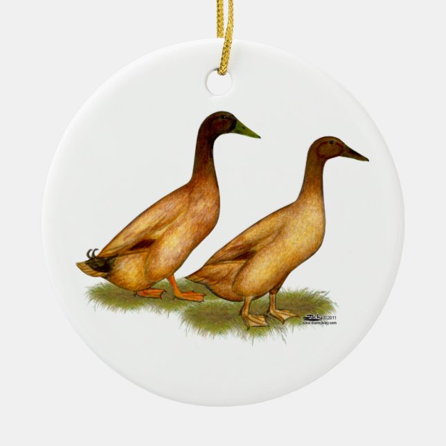 Ornement En Céramique Canards :  Campbell kaki (Devant)