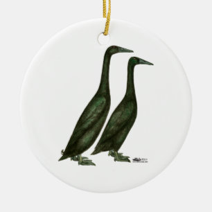 Ornement En Céramique Canards noirs
