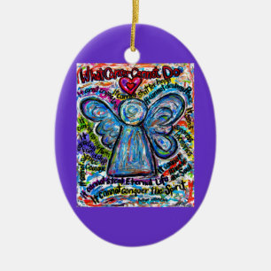 Ornement En Céramique Cancer coloré Angel Ornament Pendentif Customisé