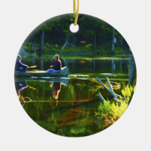 Ornement En Céramique Canoë-kayak dans l'Adirondacks
