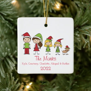 Ornement En Céramique Caractère de Noël personnalisé mignon avec animal 
