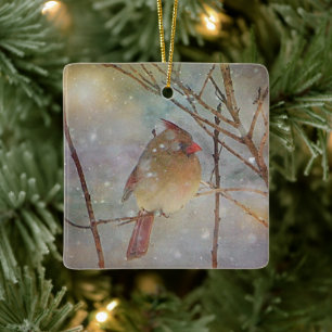 Ornement En Céramique Cardinal de Noël