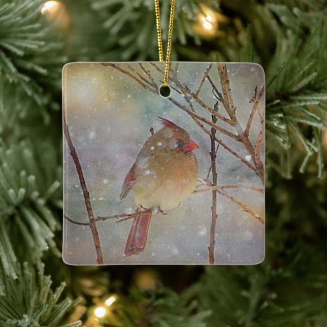 Ornement En Céramique Cardinal de Noël (Arbre)