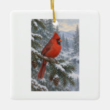 Cardinal rouge personnalisé Noël Nom et Année
