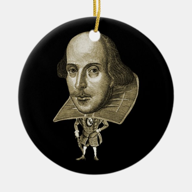Ornement En Céramique Caricature de Shakespeare (Devant)