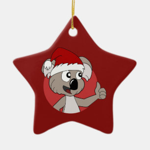 Ornement En Céramique Caricature koala de Noël ornement céramique